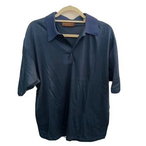 Robert Barakett Montreal L Blue Pima Cotton Polo Short Sleeve Tee T Shirt